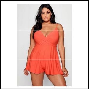 *Brand New* PLUS WRAP FRONT FLIPPY ROMPER Orange US12